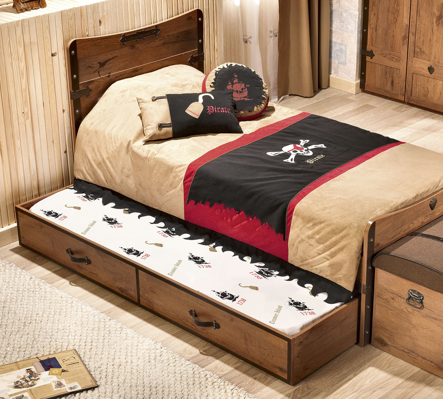 Детско издърпващо легло Pirate