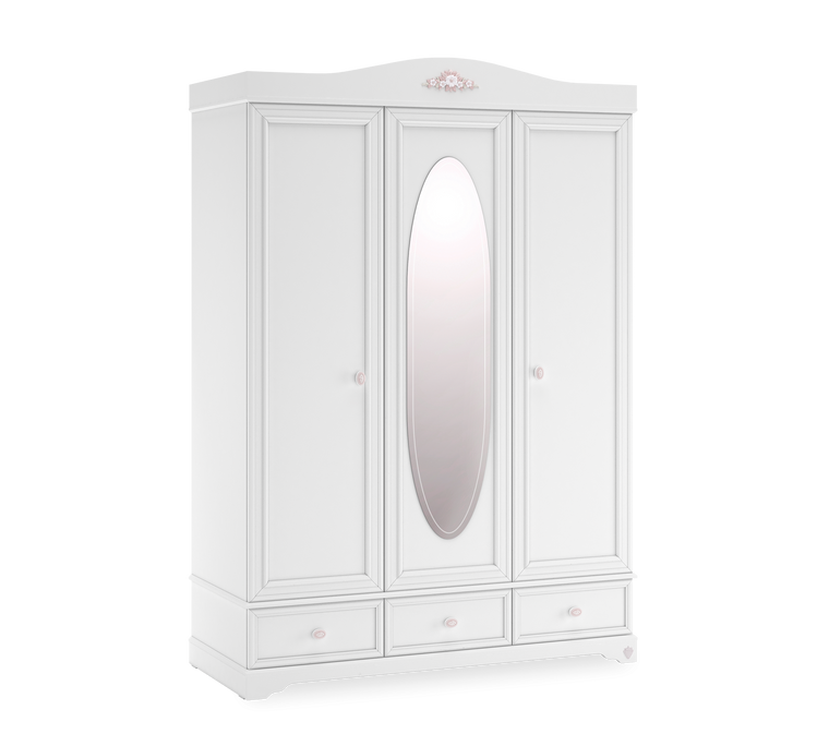 Детски Трикрилен гардероб Rustic White