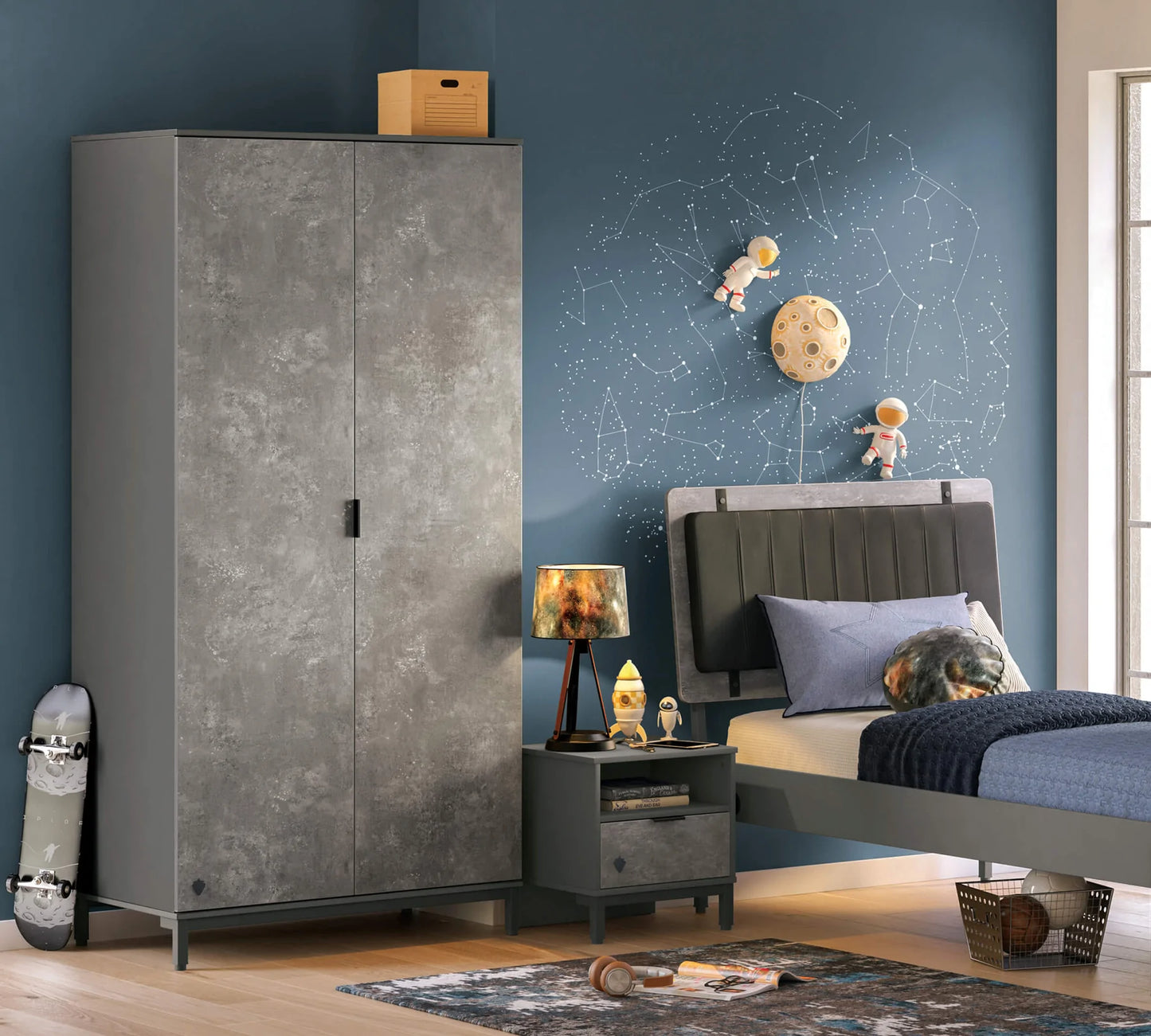 Двукрилен гардероб Space Gray