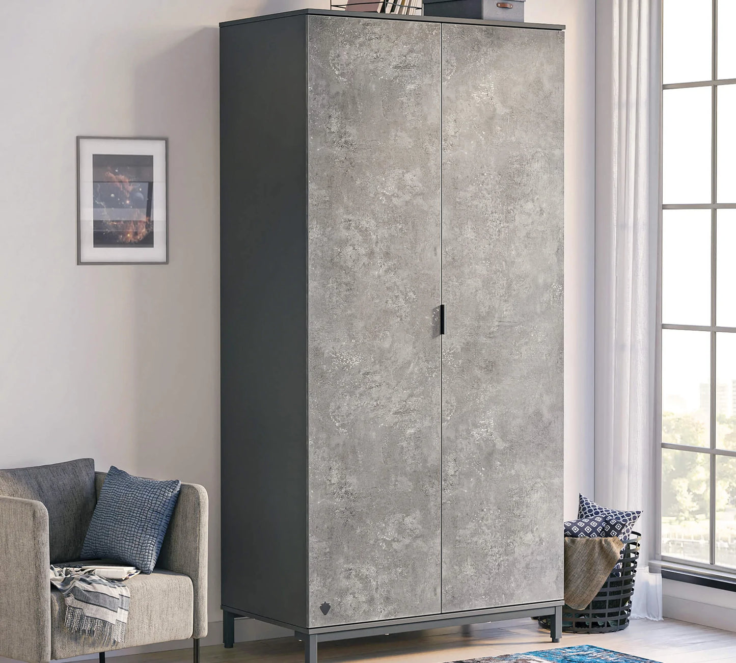 Двукрилен гардероб Space Gray