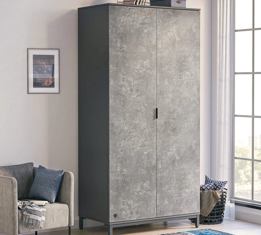Двукрилен гардероб Space Gray