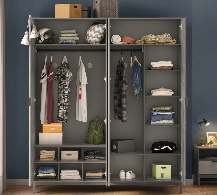 Четирикрилен гардероб Space Gray, изображение 3 от 5