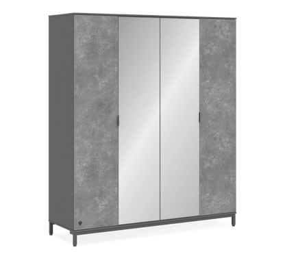 Четирикрилен гардероб Space Gray