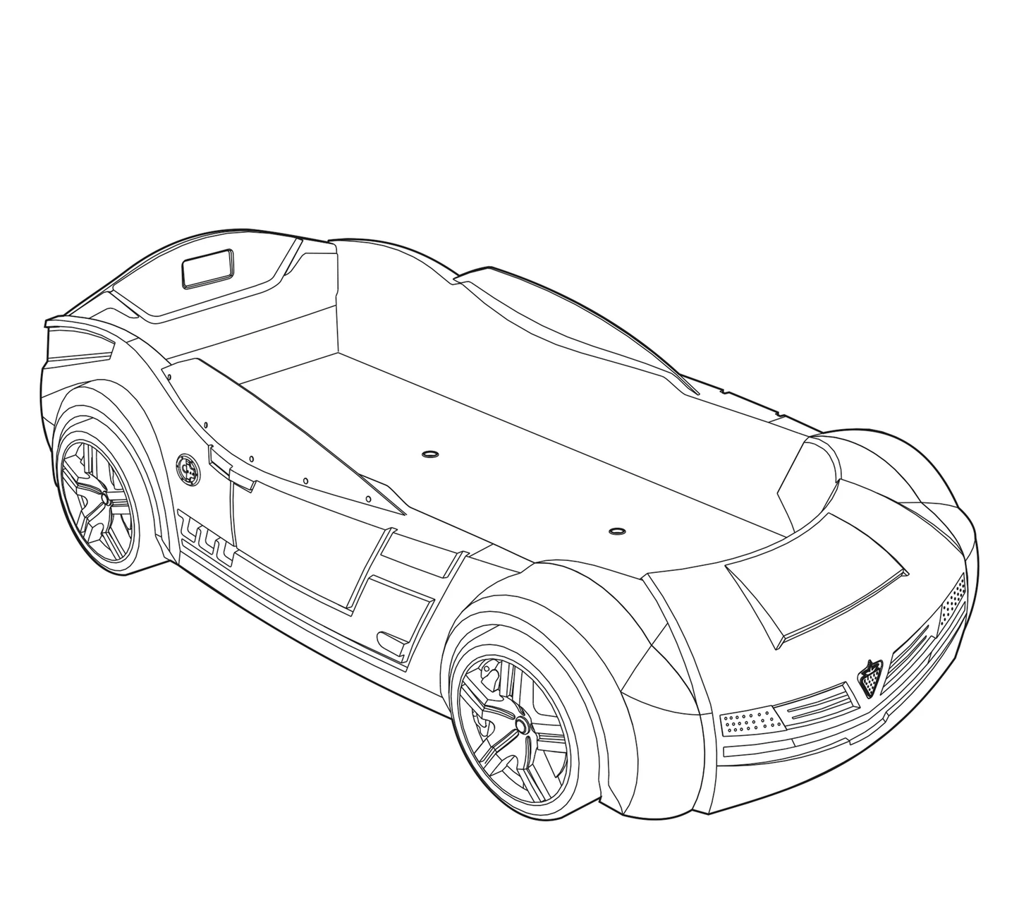 Детско легло-кола Biturbo (червено) (90/195см)